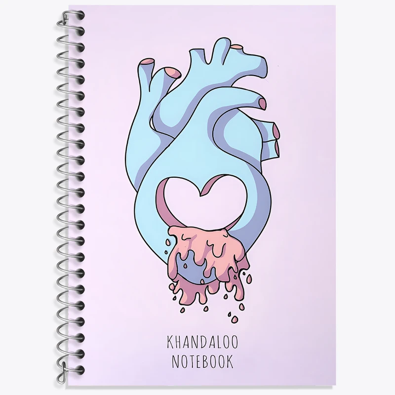 دفتر زبان 50 برگ خندالو مدل دو خط طرح قلب فانتزی کد N8878