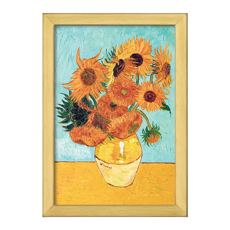 تابلو خندالو طرح گل های آفتابگردان ونگوگ  کد 3730