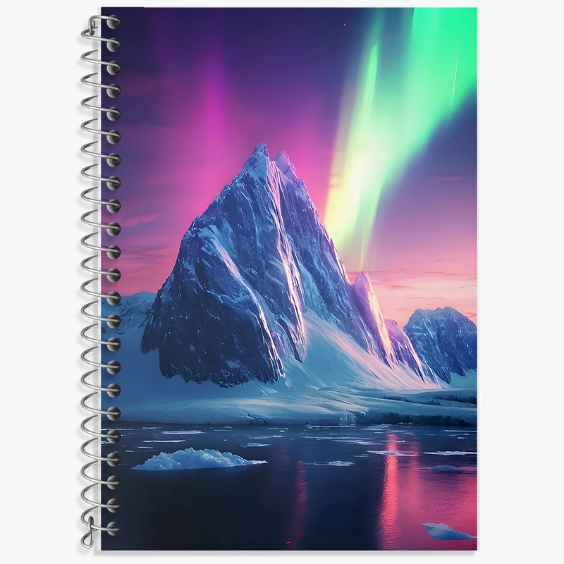 دفتر زبان 50 برگ خندالو مدل سه خط طرح شفق قطبی کد F11649