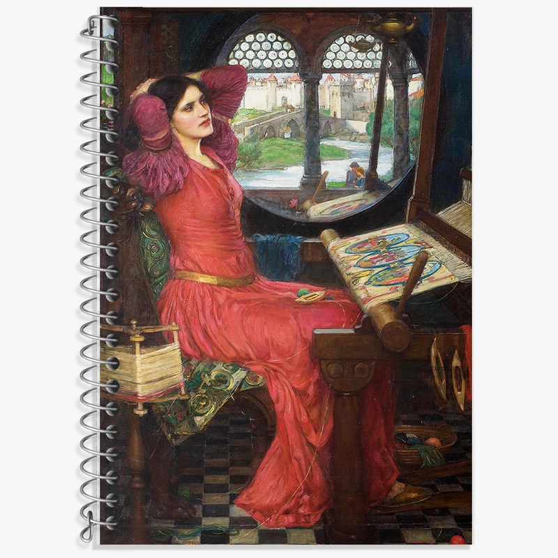 دفتر نت موسیقی 50 برگ خندالو طرح نقاشی بانوی شالوت اثر جان ویلیام واترهاوس کد F12403