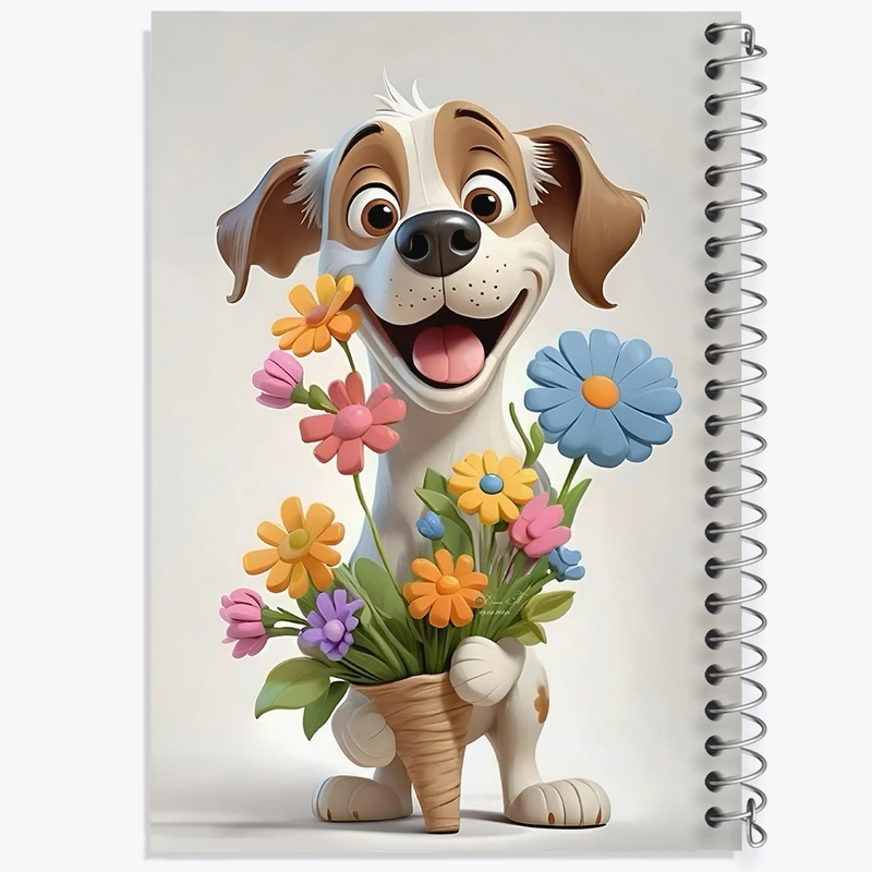 دفتر ژورنال نویسی 50 برگ خندالو مدل نقطه ای طرح سگ (Dog) کد N6396