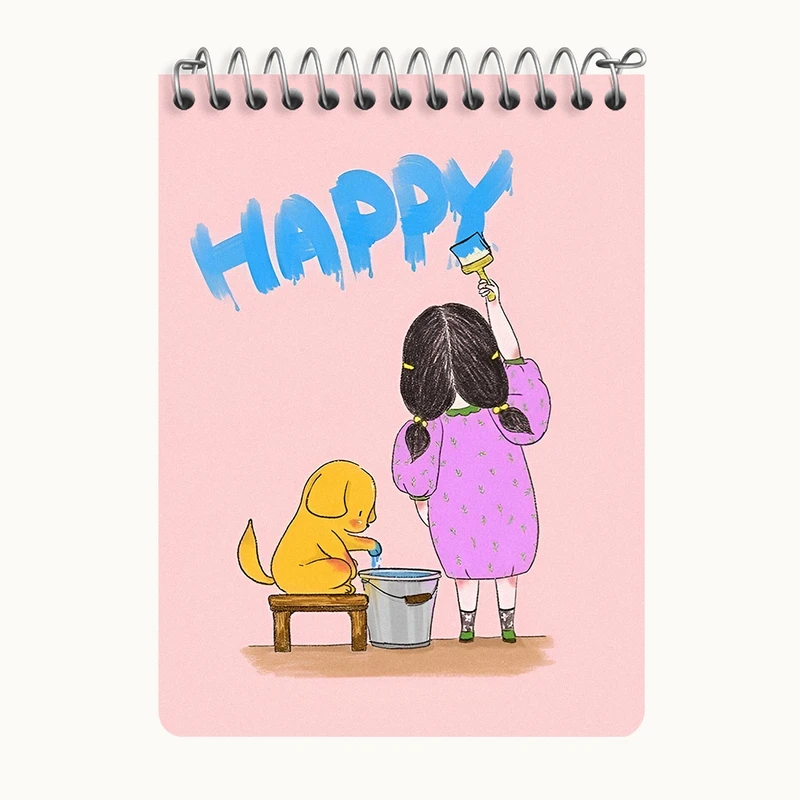 دفتر یادداشت 50 برگ خندالو طرح دخترانه کیوت کد N7364