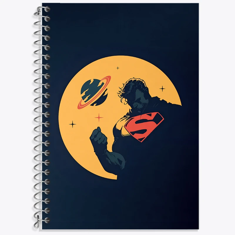 دفتر زبان 50 برگ خندالو مدل دو خط طرح سوپر من کد F10517