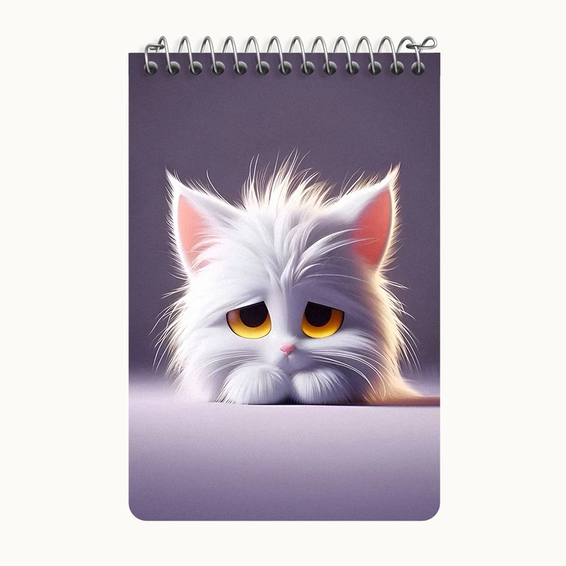 دفتر یادداشت 50 برگ خندالو طرح گربه ی ناراحت کد F7931
