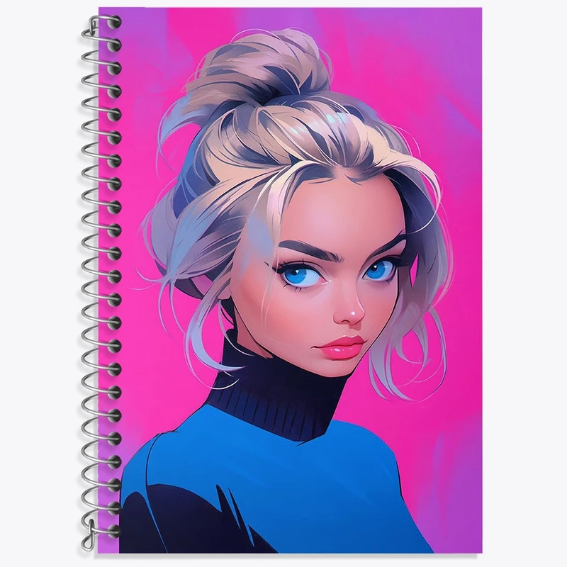 دفتر زبان 50 برگ خندالو مدل سه خط طرح دخترانه کد F3125