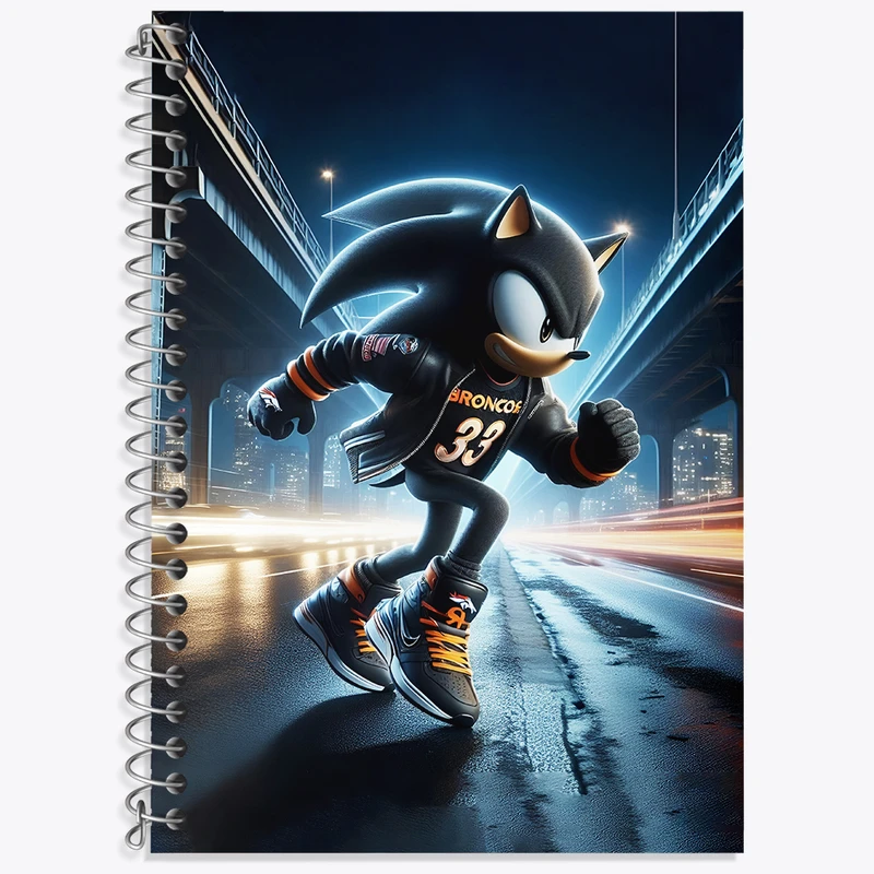 دفتر زبان 50 برگ خندالو مدل دو خط طرح سونیک (Sonic) کد F4412