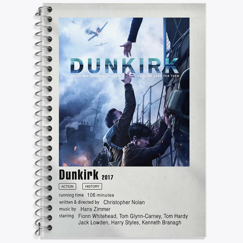 دفتر زبان 50 برگ خندالو مدل دو خط طرح دانکرک (Dunkirk) کد F11916