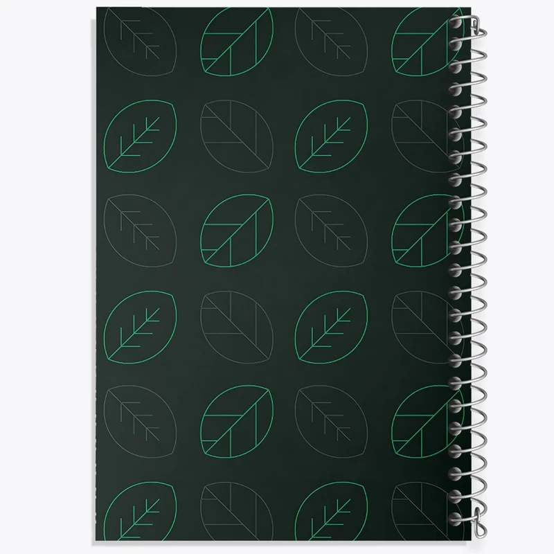 دفتر شطرنجی 50 برگ خندالو طرح پترن برگ مینیمال کد N6046