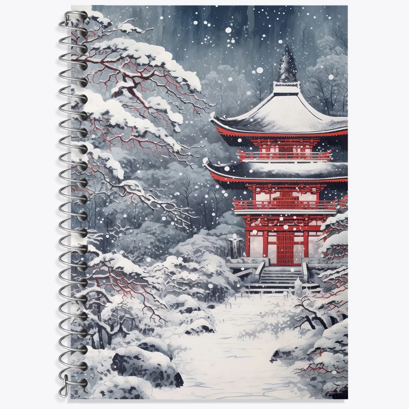 دفتر زبان 50 برگ خندالو طرح خانه ی ژاپنی برفی کد F3570