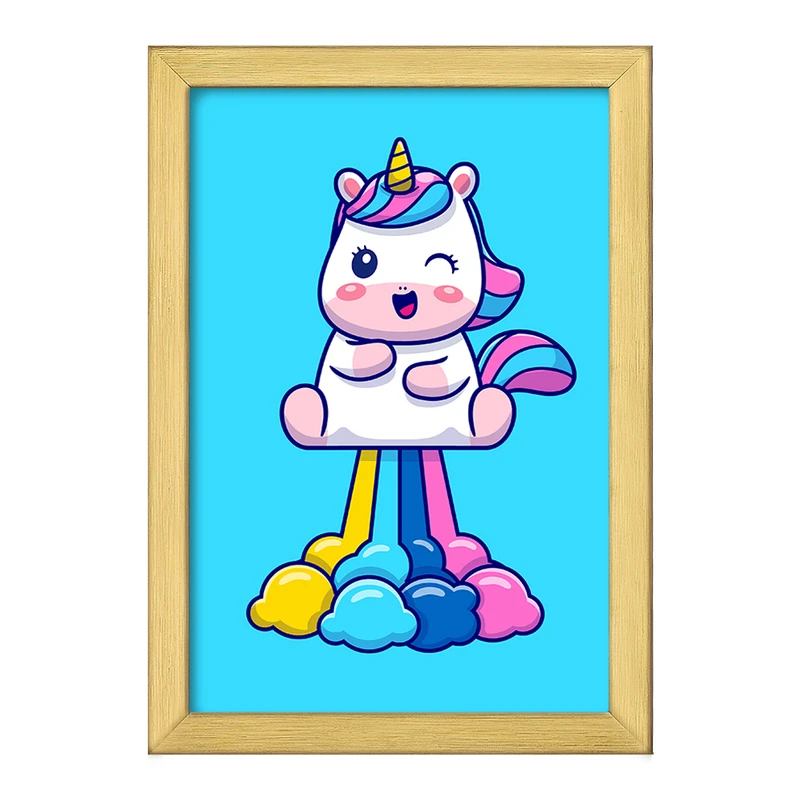 تابلو خندالو طرح اسب تک شاخ یونیکورن  کد 3823