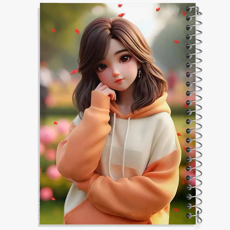 دفتر مشق 50 برگ خندالو طرح دخترانه کیوت کد F8533