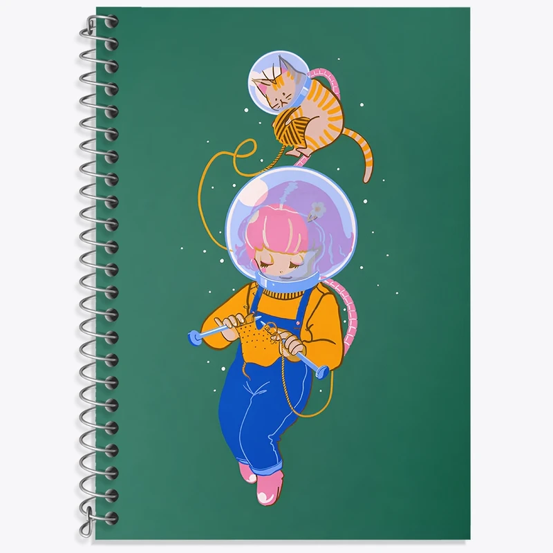 دفتر لغت 50 برگ خندالو طرح دخترانه فضایی کد N8204