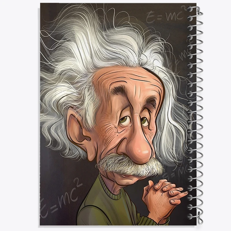 دفتر طراحی 50 برگ خندالو طرح آلبرت اینشتین کد F1307