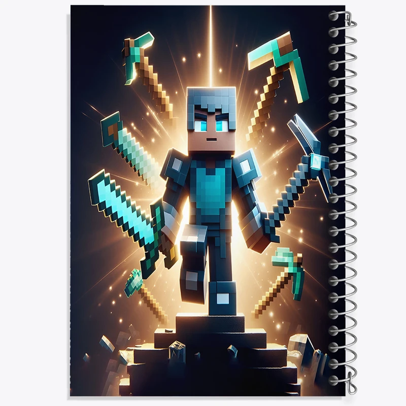 دفتر مشق 50 برگ خندالو طرح ماینکرافت (Minecraft) کد F3544