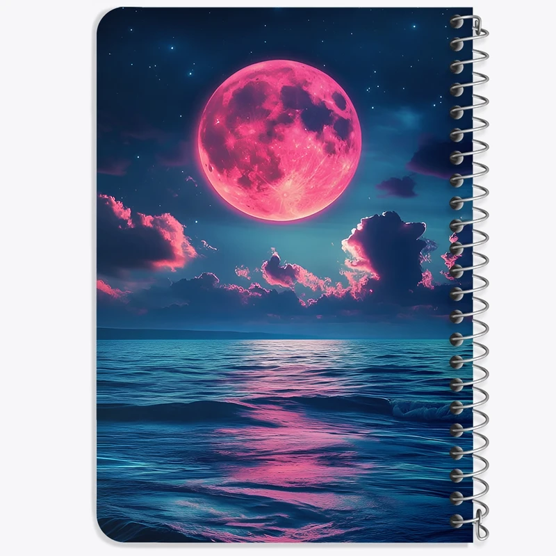 دفتر یادداشت 50 برگ خندالو طرح ماه و دریا کد F11800