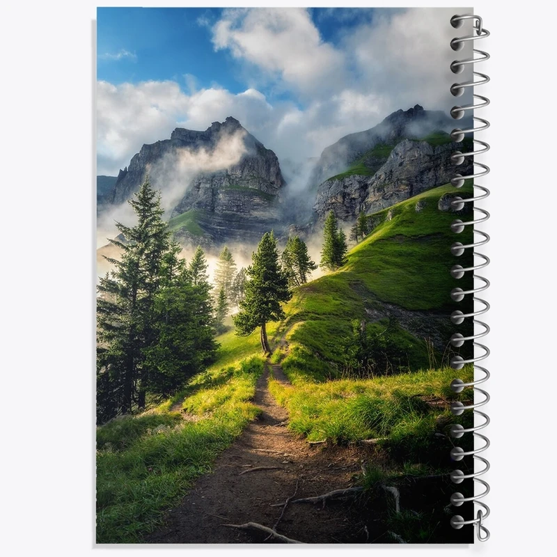 دفتر طراحی 50 برگ خندالو طرح منظره کوه کد F1137