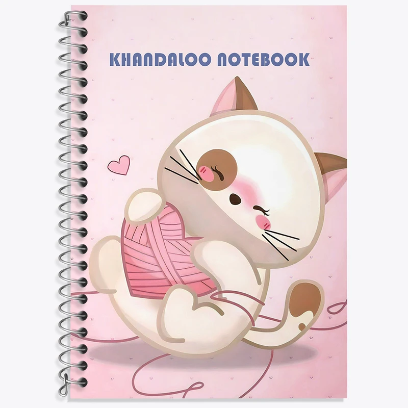 دفتر زبان 50 برگ خندالو مدل دو خط طرح گربه بامزه کد N6223