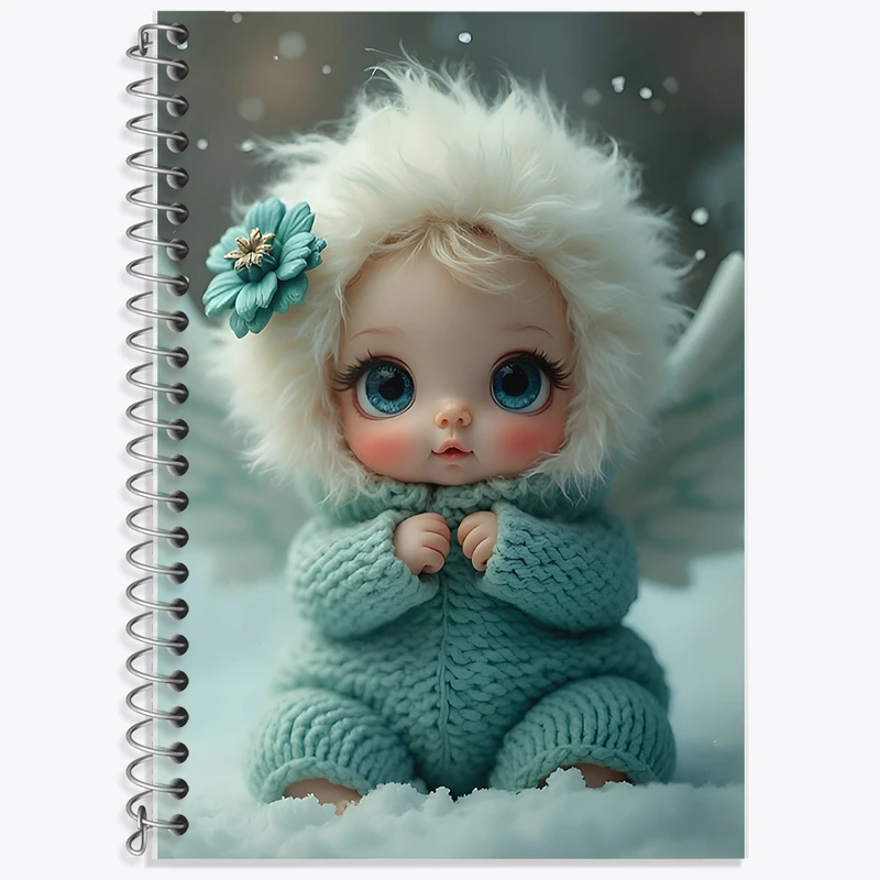 دفتر زبان 50 برگ خندالو مدل دو خط طرح دخترانه کیوت کد F11706