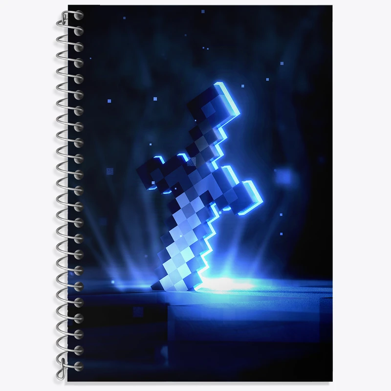 دفتر زبان 50 برگ خندالو مدل دو خط طرح بازی ماینکرافت (Minecraft) کد N8771