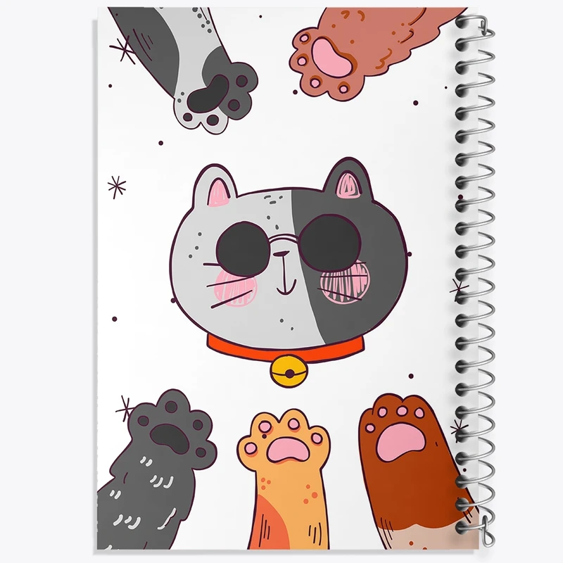 دفتر طراحی 50 برگ خندالو طرح گربه بامزه کد N1023