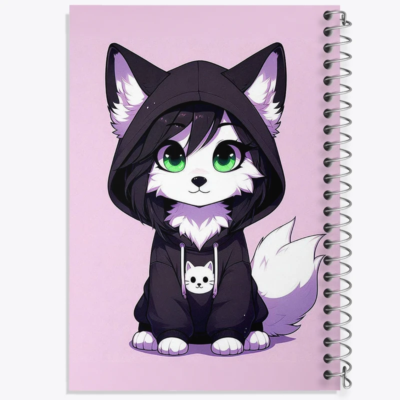 دفتر طراحی 50 برگ خندالو طرح گربه کیوت کد N1463