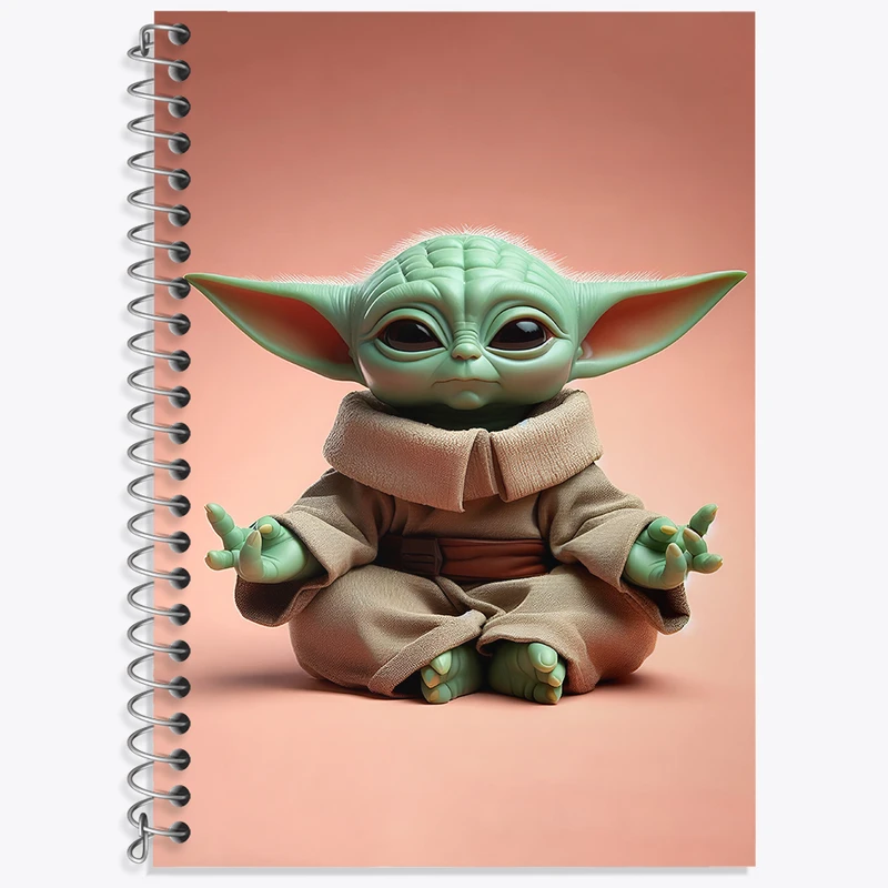 دفتر زبان دوخط 50 برگ خندالو طرح بیبی یودا کد F4432