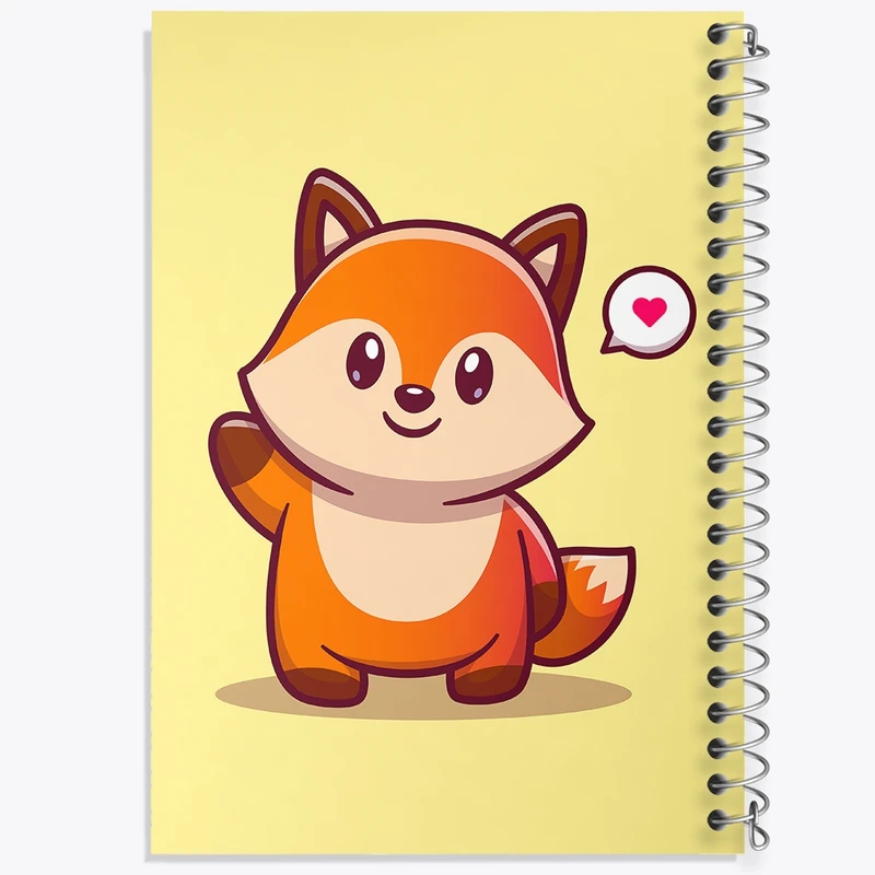 دفتر طراحی 50 برگ خندالو طرح حیوانات بامزه روباه کد 25412