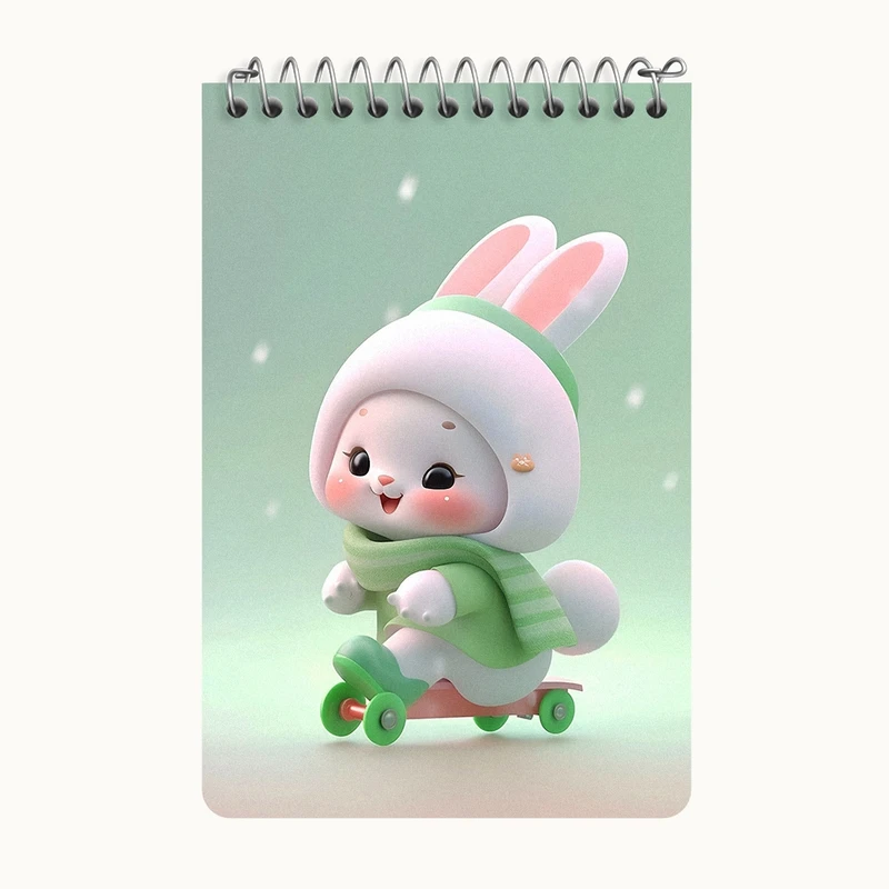 دفتر یادداشت 50 برگ خندالو طرح خرگوش کیوت کد F5692