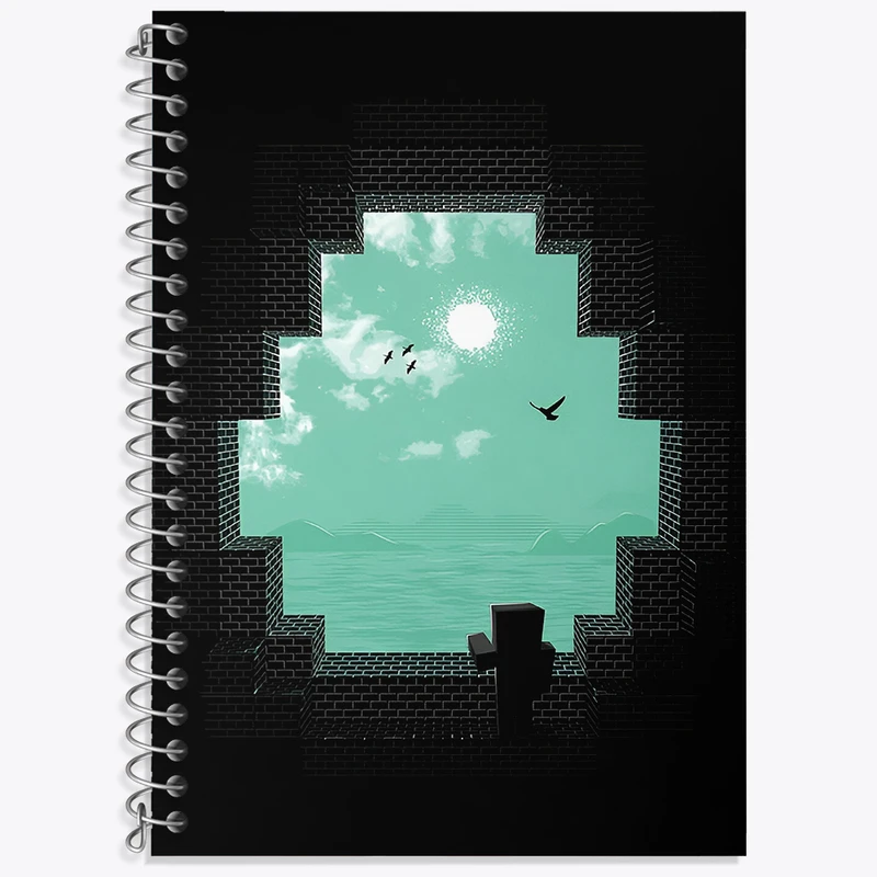 دفتر زبان دوخط 50 برگ خندالو طرح ماینکرافت (Minecraft) کد F3487