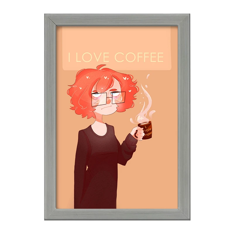 تابلو خندالو طرح I Love Coffee کد F2506