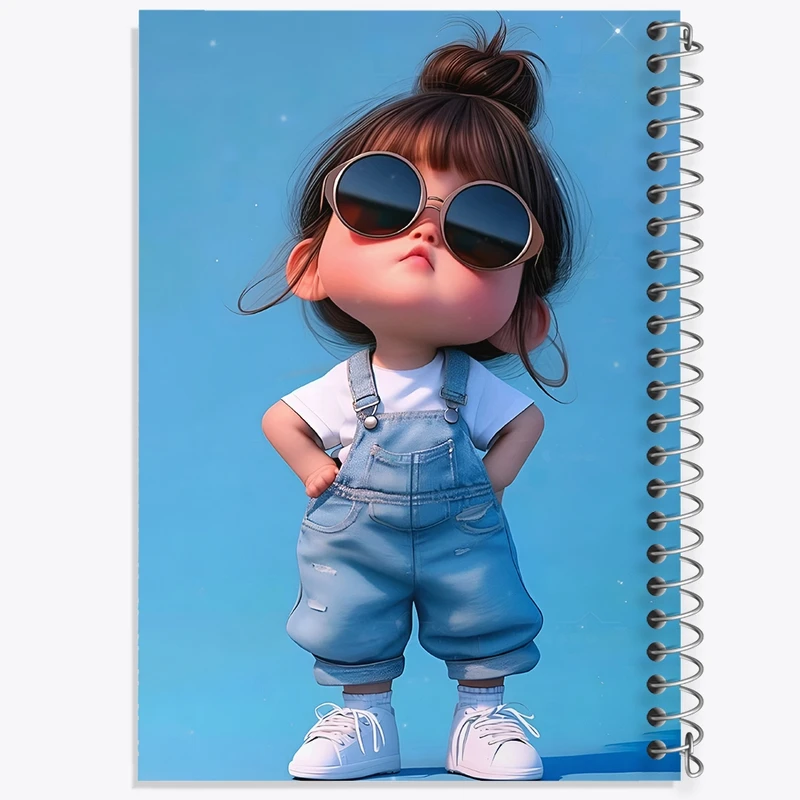 دفتر شطرنجی 50 برگ خندالو طرح دخترانه کیوت کد F4221