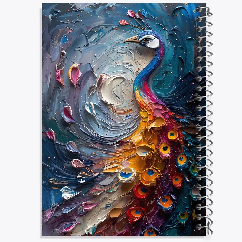 دفتر لیست خرید 50 برگ خندالو طرح نقاشی طاووس کد F12631