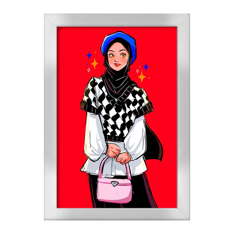 تابلو خندالو طرح دخترانه باحجاب کد 26023