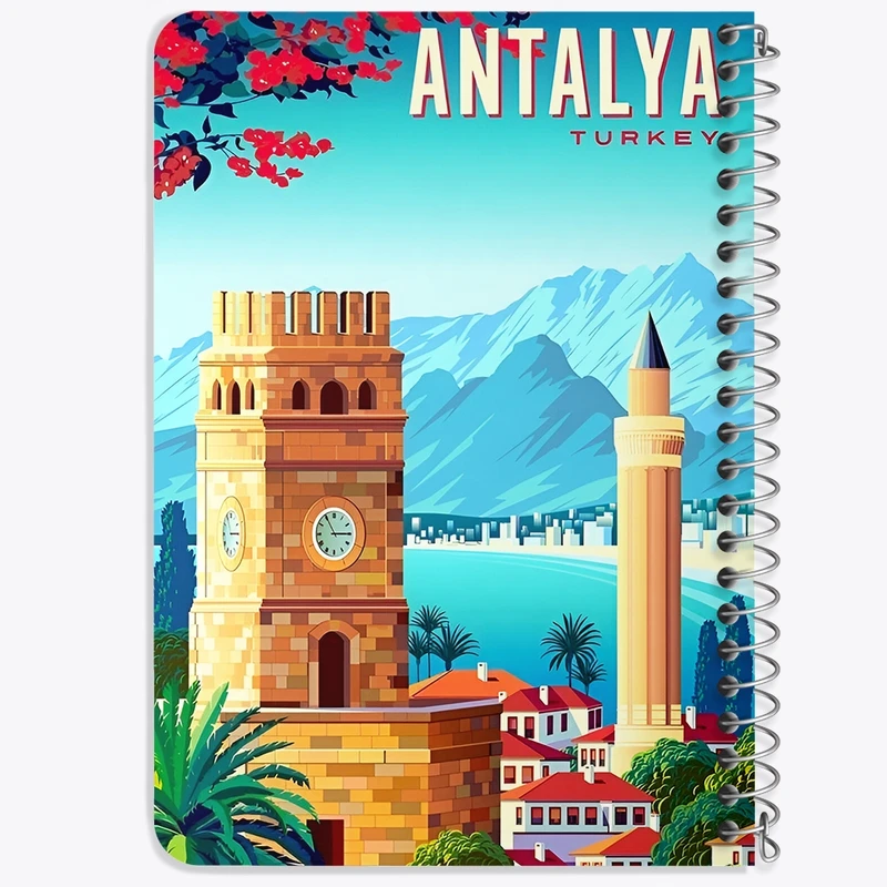 دفتر یادداشت 50 برگ خندالو طرح آنتالیا (Antalya) کد F6313