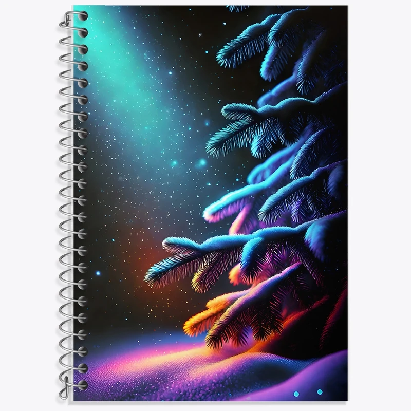 دفتر زبان 50 برگ خندالو مدل سه خط طرح منظره برفی کد F9972