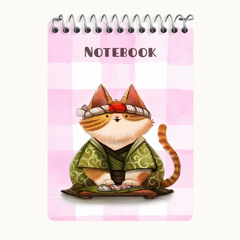 دفتر یادداشت 50 برگ خندالو طرح گربه ژاپنی کد N6551