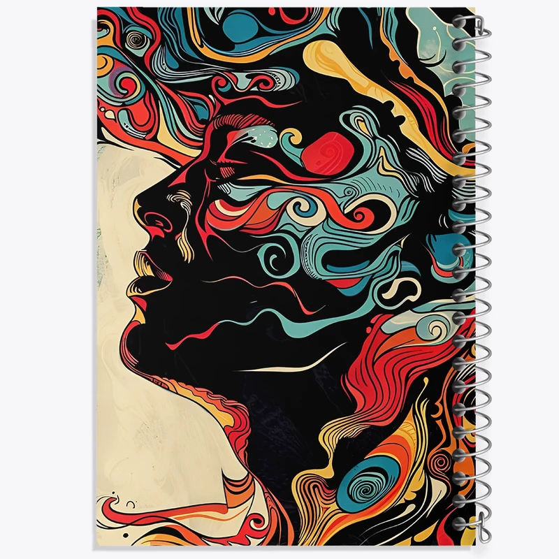 دفتر مشق 100 برگ خندالو طرح انسان انتزاعی کد F4669