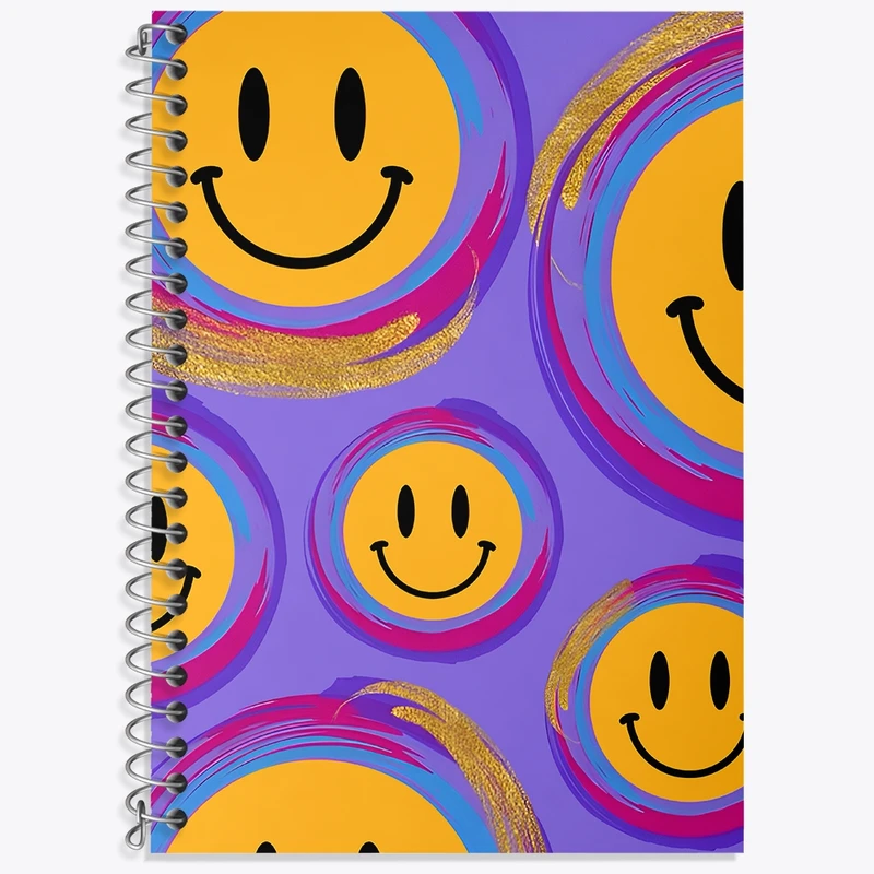 دفتر زبان 50 برگ خندالو مدل سه خط طرح ایموجی کد N6647