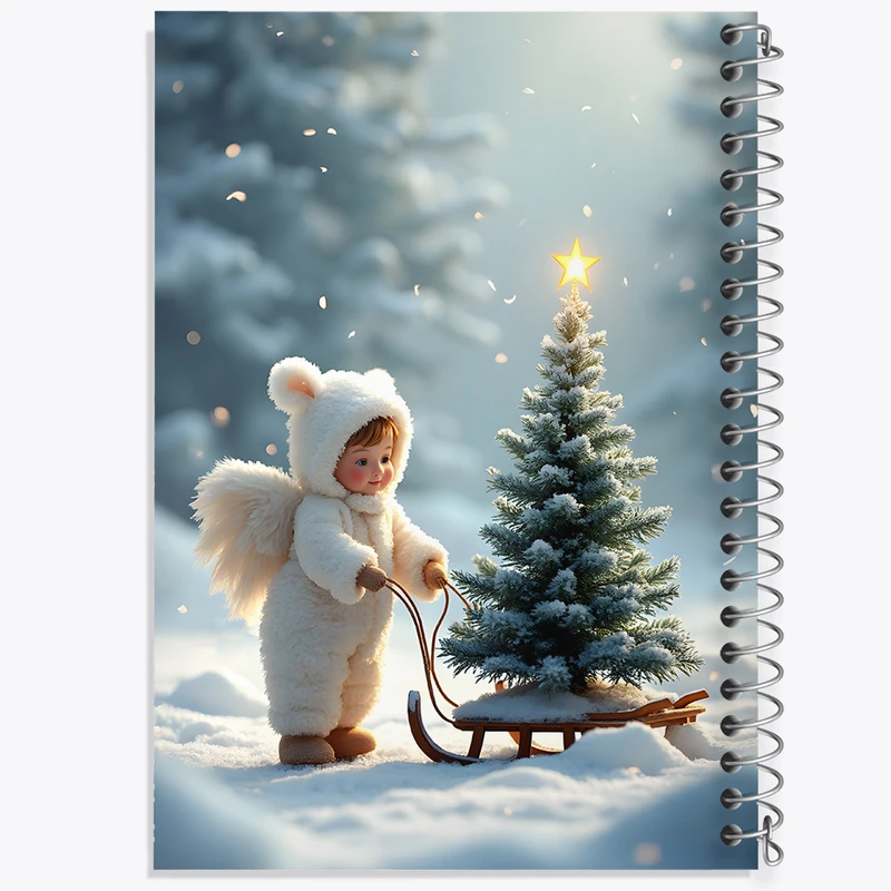 دفتر مشق 50 برگ خندالو طرح فرشته و درخت کریسمس کد F8683