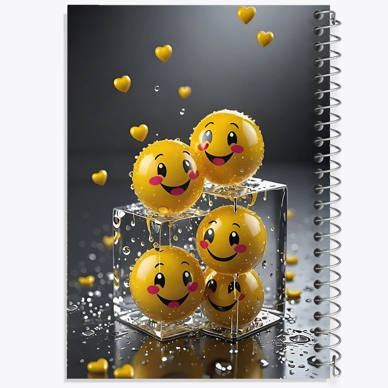 دفتر ژورنال نویسی 50 برگ خندالو مدل نقطه ای طرح ایموجی خنده کد F11804