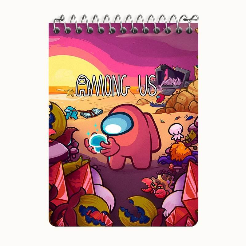 دفتر یادداشت 50 برگ خندالو طرح امانگ آس (Among Us) کد N8250
