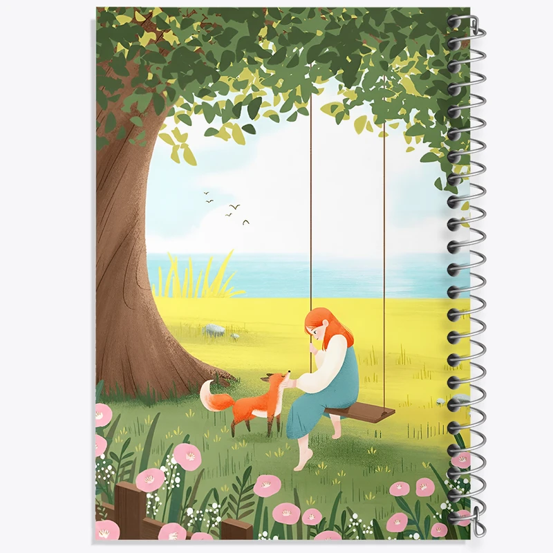 دفتر مشق 50 برگ خندالو طرح دختر و روباه کد F11098