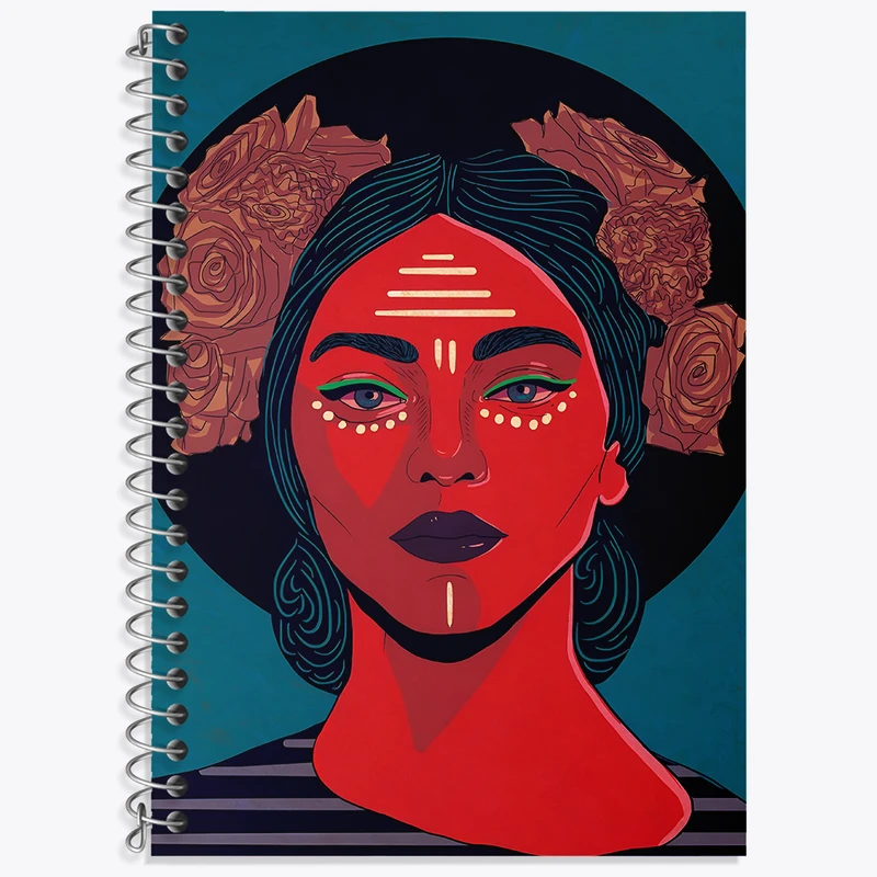 دفتر زبان دوخط 50 برگ خندالو طرح دختر سرخپوستی کد F4772