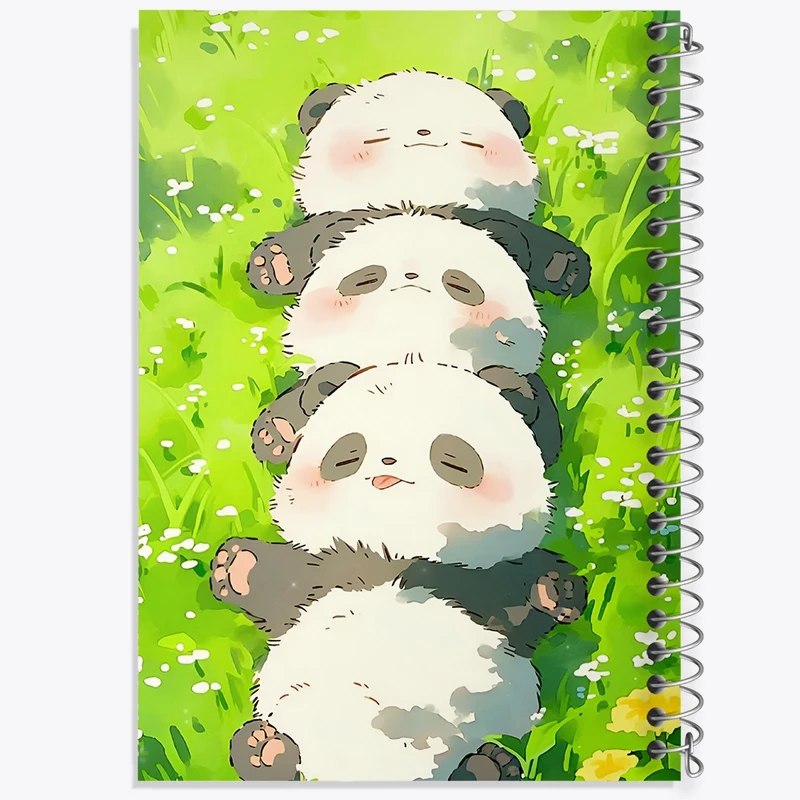 دفتر شطرنجی 50 برگ خندالو طرح پاندا های بامزه کد N7931