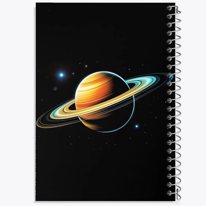 دفتر ژورنال نویسی 50 برگ خندالو مدل نقطه ای طرح سیاره زحل کد F3209