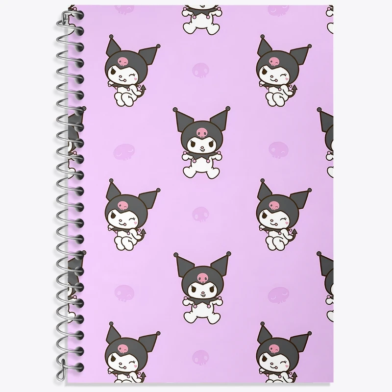 دفتر زبان 50 برگ خندالو مدل سه خط طرح کرومی (Kuromi) کد N9065