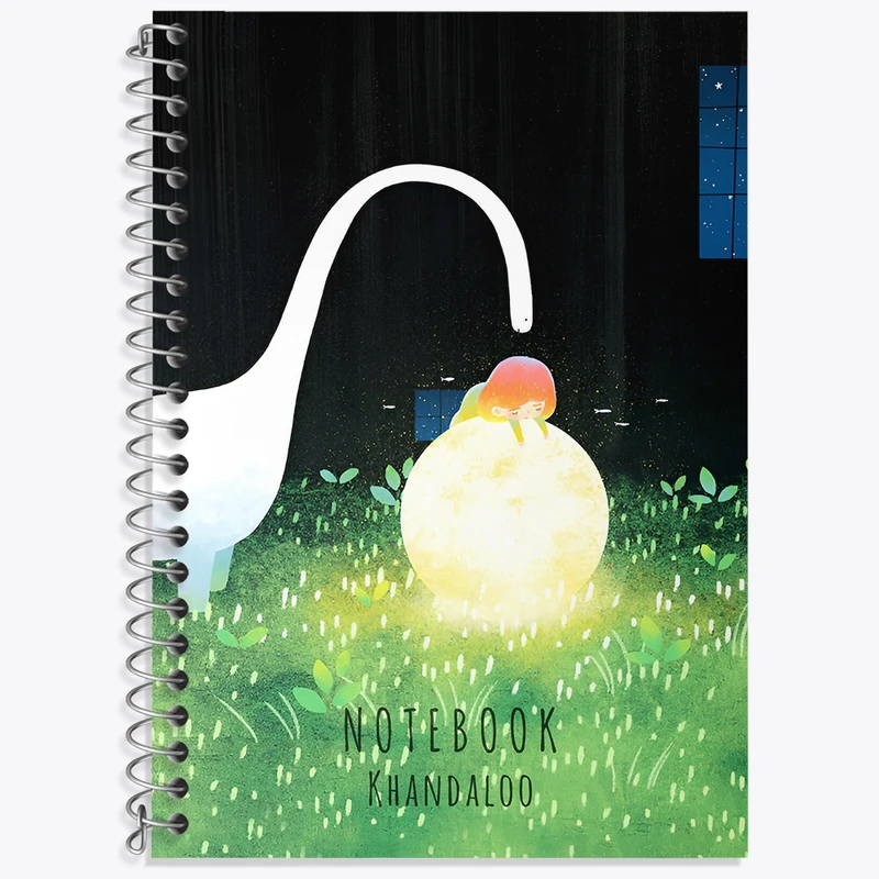 دفتر لغت 50 برگ خندالو طرح دختر و ماه و دایناسور کد N6591