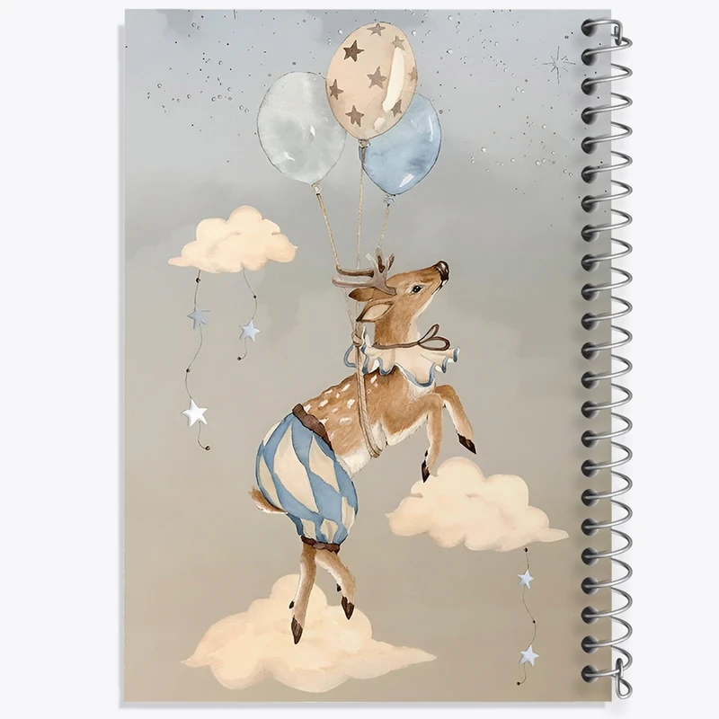 دفتر ژورنال نویسی 50 برگ خندالو مدل نقطه ای طرح آهوی زیبای سیرک کد N8474