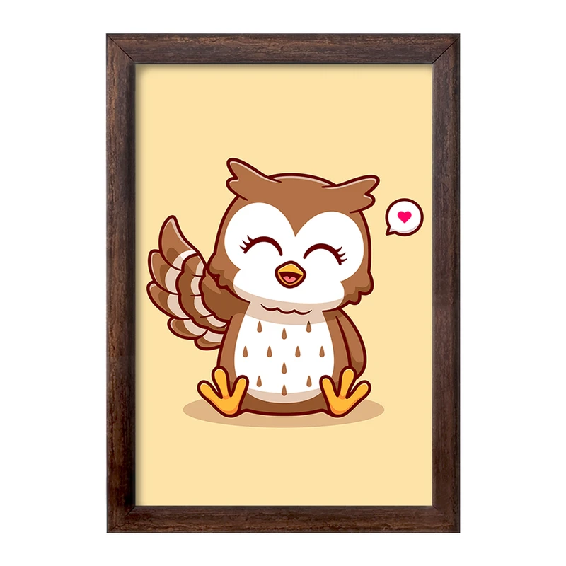 تابلو خندالو طرح حیوانات بامزه جغد کد 29686