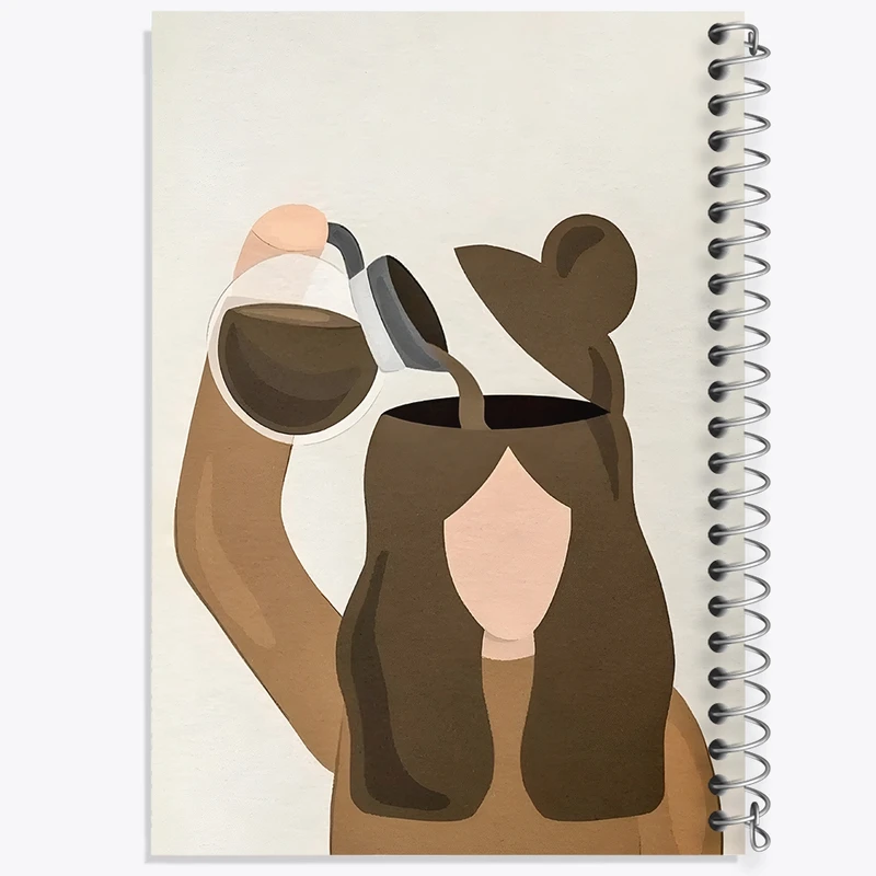 دفتر طراحی 50 برگ خندالو طرح عشق قهوه کد N3253